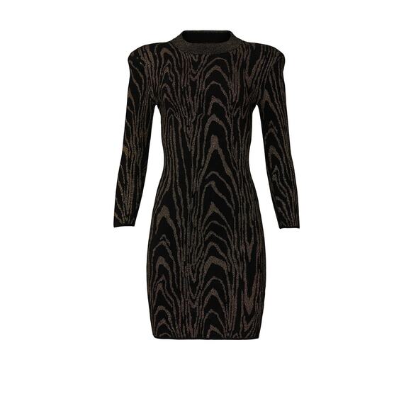 A.L.C. Ziggy Dress Black and Gold Size Medium - Picture 5 of 11